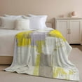 thumbnail image 2 of Throw Blanket for Couch Yellow Gray Block Soft Fleece Flannel Blankets Cozy Lightweight Blanket for Home Sofa Living Room Abstract Art Bed Throws 60" x 80", 2 of 9