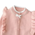 thumbnail image 5 of QQAMB Girls Cardigan Sweater Button Down Crewneck Cute Ruffle Long Sleeve with Pockets Solid Color Knit Tops, 5 of 8