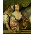 thumbnail image 2 of Circle of Pordenone 12x14 Gold Ornate Wood Frame and Double Matted Museum Art Print Titled - Judith with the Head of Holofernes (1500 - 1539), 2 of 4