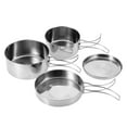 thumbnail image 3 of Gupbes 4Pcs Portable Stainless Cookware Set Camping Picnic Pan Pot Plate Tablewares, 3 of 8