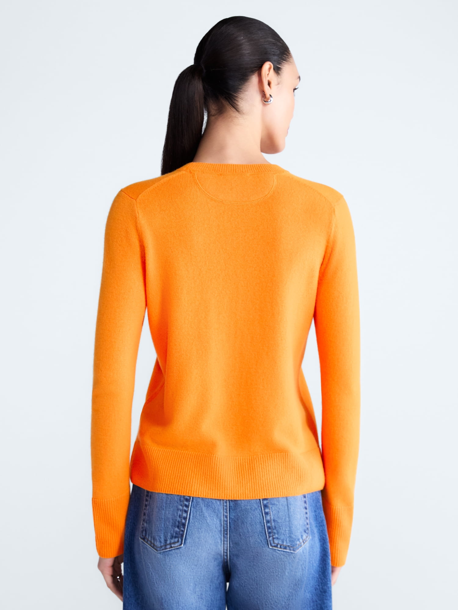 Free Assembly Women's and Women's Plus Cashmere Sweater with Long Sleeves, Sizes XS-4X