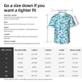 thumbnail image 5 of Pofeuu Winter Warmth Blue Knitted Print Hawaiian Shirt for Men Sleeves Casual Button Down Summer Beach Dress Shirts T-Shirts,Small, 5 of 7