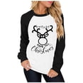 thumbnail image 1 of Tops de mujer Moda Árbol de Navidad Impreso Manga larga Sudadera Costura Blusa Camisa Pompotops gfhjh10727, 1 of 1