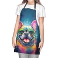 thumbnail image 2 of Hippie French Bulldog Portrait oil painting Watercolor Tie-dye Vintage Apron Dog Lover Gifts for Cooking Grilling Baking Painting Gardening - 00015, 2 of 5