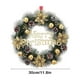 thumbnail image 3 of Corona de Navidad verde | Decoraciones de oro y conos de pinaster | Plástico tejido a mano 12in | Aspecto natural único | Decoración navideña colgante ligera para el hogar del hotel, 3 of 6