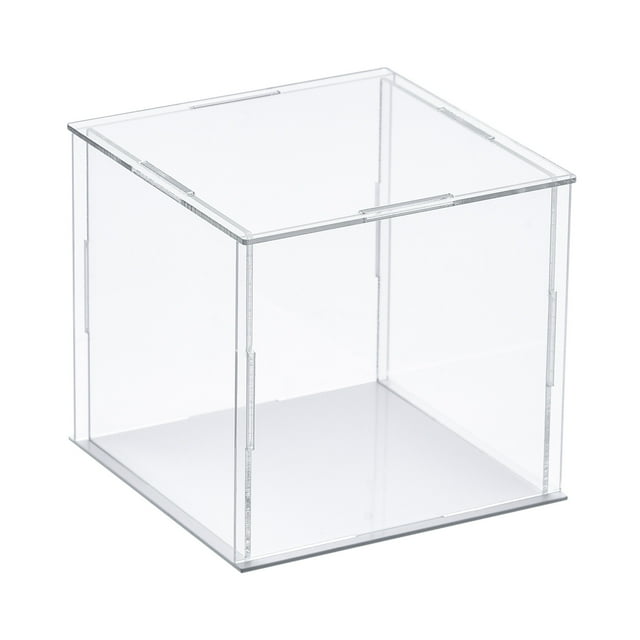 Unique Bargains Clear Display Case, Acrylic Box Assemble Transparent Dustproof Box Showcase 20x20x20cm for Collectibles, Crafts