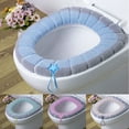 thumbnail image 2 of Ludlz Warm Soft Thickened O Shape Washable Home Toilet Seat Cover Cushion with Handle, 2 of 2