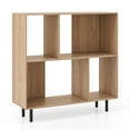 thumbnail image 1 of Costway Open Shelf Bookcase Mid Century Modern Cube Bookshelf with 4 Compartments Natural, 1 of 10