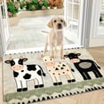 thumbnail image 1 of Welcome Doormat with Rabbit Chick Cow Designs Non Slip Silicone Back Doormat for Front Door Entryway Kitchen Bathroom Porch Indoor Outdoor Decorative Rug Water Absorbent Doormat for Home Decor, 1 of 7