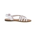 thumbnail image 3 of Women's Journee Collection Solay Flat Strappy Sandal White Faux Leather 12 M, 3 of 7