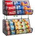 thumbnail image 5 of X-COSRACK 2-Pack Stackable Can Organizer for Pantry, Foldable Metal Wire Soda Dispenser with Adjustable Dividers, Black, 5 of 9