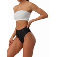 thumbnail image 3 of Women'S Large Size Cotton Half-Cover Hip High Waist Solid Color High Slit Briefs Black S, 3 of 9