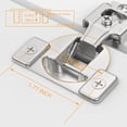 thumbnail image 3 of YTRFGH-Non-Slow Close Regular Hinges, 1/2" Overlay Standard Concealed Cabinet Hinges for Face Frame Door, 3D Self Closing Hidden, 105° Opening, Easy-on Dowels ＆ Self-Tapping Wooden Screws, 4 Pack, 3 of 3