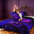 thumbnail image 4 of Manfei Cute Dragon Animals King Size Comforter Sets,Fantasy Cloud Stars Comforters King Size,Purple Blue,Black Reversible,3 Pieces,1 Comforter and 2 Pillowcases, 4 of 7