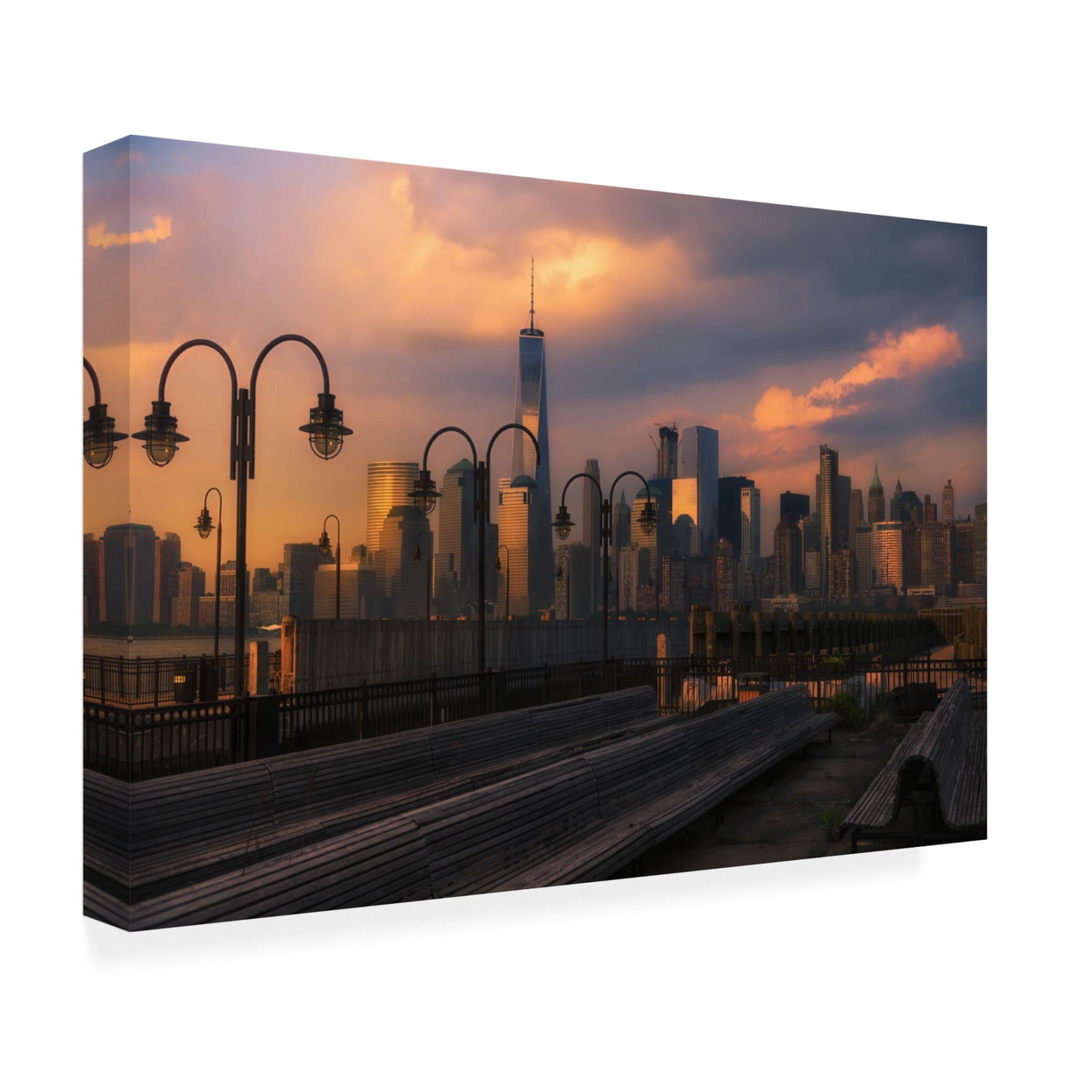 Canvas Wall Art - David Martin Castan 'Old Nyc' Wall Art for Living Room, Bedroom, or Office Décor by Trademark Fine Art - 47 x 30 Inches