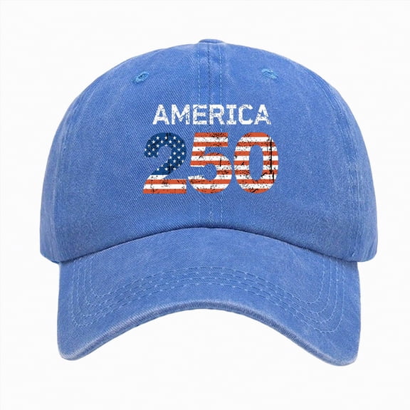 mgoYE 250th Anniversary Gifts for Women Hat Men's Women's 250 Years America Anniversary 250th Independence Day Vintage Baseball Cap(Blue,A)