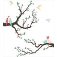 thumbnail image 3 of Love Duvet Cover Set, Retro Birds on the Tree Branch Serenade Nostalgic Partners Ceremony Love Romance, Decorative 2 Piece Bedding Set with 1 Pillow Shams, Twin Size, Green Pink Brown, by Ambesonne, 3 of 3