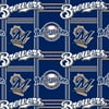 MLB Milwaukee Brewers Polyester Fleece Blue Fabric, per Yard