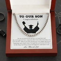Happy Graduation Best Graduation Gifts for Son from Parent, Cuban Chain Necklace for Son Graduation, Graduation Gift High School Guy, Graduation Gift 2023