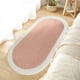 thumbnail image 5 of Alfombra de cachemira sintética, suave y ovalada, para dormitorio, 1 alfombrilla gruesa, antideslizante, lavable y con alta absorción de agua, ideal para sala de estar y mesita de noche., 5 of 8