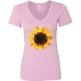 thumbnail image 3 of Inktastic Summer Grunge Sunflower Women's V-Neck T-Shirt, 3 of 5