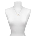 thumbnail image 3 of Delight Jewelry Goldtone Translucent Brown Center with Clear Crystals Spinner Mother & Daughter Heart Necklaces (Set of 2), 19"+2", 3 of 4
