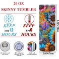 thumbnail image 2 of Sunflowers 20 oz Skinny Tumbler Stainless Steel Slim Insulated Tumblers Straight Tumbler Cups Coffee Mug Thermal Travel Cup with Lid, Christmas Birthday Sunflower Gifts for Women Bestie Coworker, 2 of 7