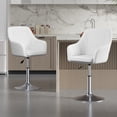 thumbnail image 2 of VECELO Set of 2 Swivel Accent Chair, Height Adjustable PU Leather Vanity Chair with Soild Back, 2 of 9