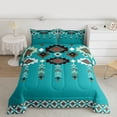 thumbnail image 2 of Feelyou Teal Aztec Women Bedding Comforter Set, Rustic Farmhouse Twin Comforter Sets, Mandala Southwestern Reversible Bedding Set, Ultra Soft Bedroom Decor, 2 Pieces, 2 of 8