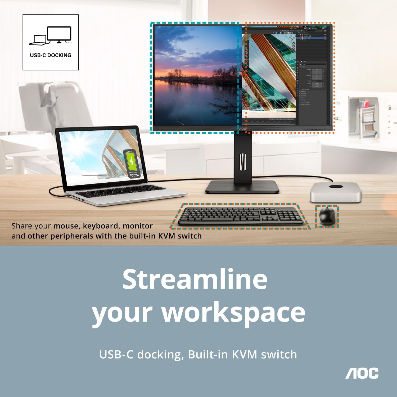 Restored AOC Q32P2CA-B 32"" 2560 x 1440 60Hz QHD Monitor - Certified , Black (Refurbished)