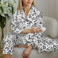 thumbnail image 6 of Wukai winter Ski Element Print Women's Pajama Set,PJ Set,Lounge Sets For Women Soft Long Sleeve Sleepwear Comfort and Style-Small, 6 of 7