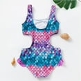 thumbnail image 3 of WOLLED Baby Girls One Piece Swimsuit Gradient Girls Swimwear for Toddler 3-12 Years Old One Piece Swimwear, 3 of 9