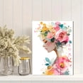 thumbnail image 2 of QISVANSET Watercolor Portrait Floral Crown Canvas Wall Art 15.75x11.81 Inches, 2 of 5