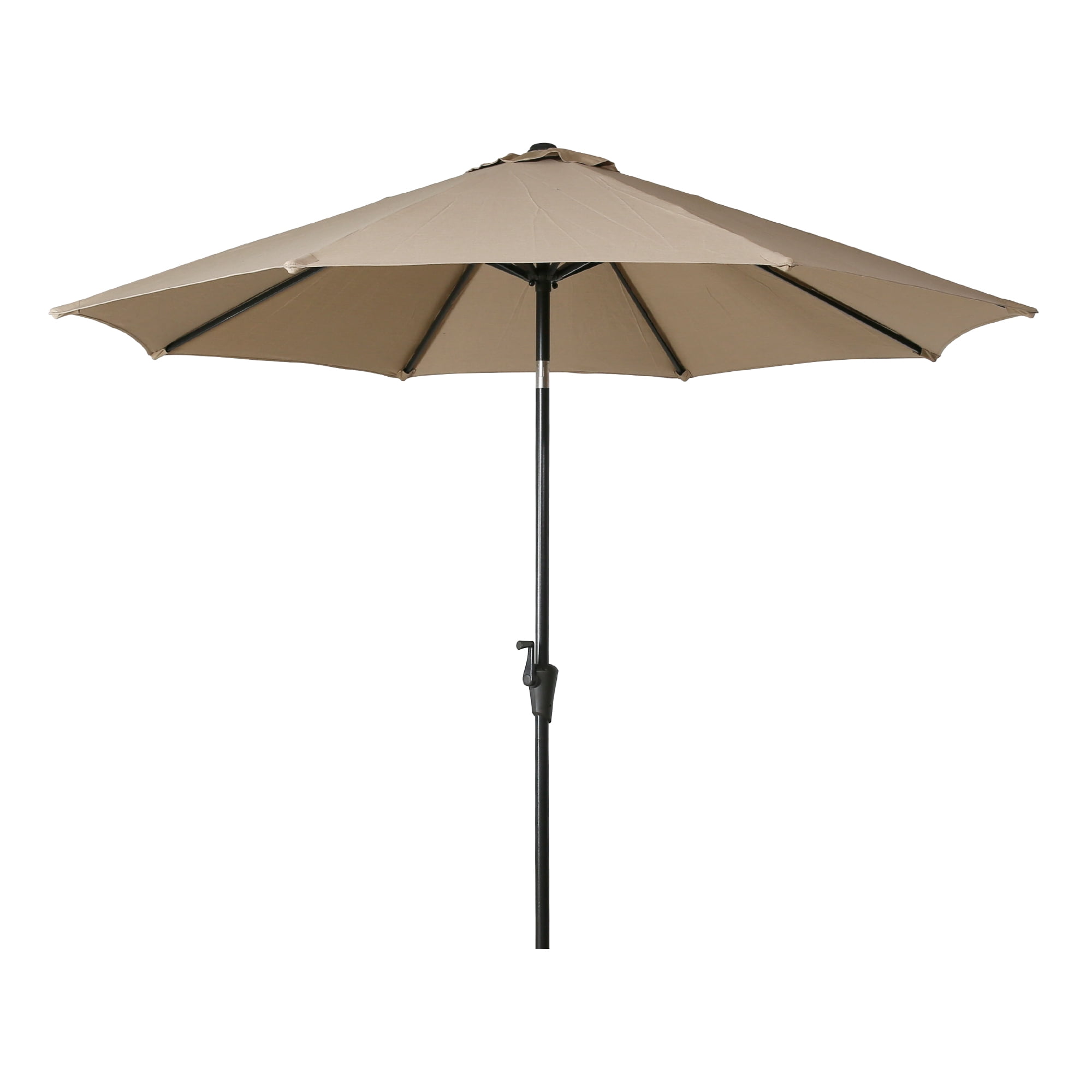 Iwicker 9Ft Sunbrella Patio Umbrella Outdoor Aluminum Market Umbrella with Crank and Push Button Tilt, Heather Beige