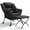Black, variant on Arlopu Lazy Chair, Modern Polyester Fabric Sofa Chair, Accent Oversized Comfy Reading Chair with Armrests & Side Pocket for Living Room, Bedroom, Balcony & Deck, Gray