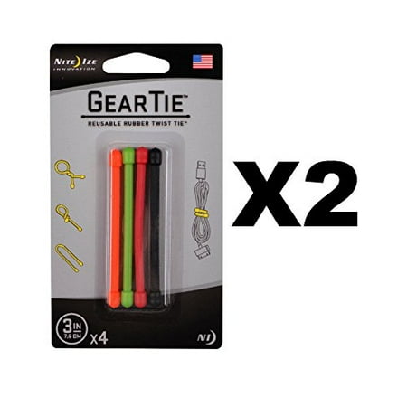 Nite Ize Gear Tie 3 in. L Assorted Twist Ties 4 pk