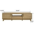 thumbnail image 3 of Mid-Century Modern Low Profile Entertainment TV Stand for 70/65/60/55 inch TV, Farmhouse Entertainment Center with 2 Fluted Door and Storage Living Room, Nature, 3 of 8
