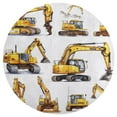 thumbnail image 3 of Excavator Construction Vehicle Truck Round Small Area Rug, Print Non Slip Washable Floor Mat, Soft Throw Rug for Living Room, Powder Room Entryway, Bathroom, Bedside, 3 of 7