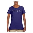 thumbnail image 2 of Friends Amigos Parody Pop Womens Graphic T-Shirt, Purple, Small, 2 of 3