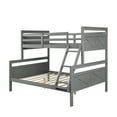 thumbnail image 4 of Euroco Twin over Full Wood Bunk Bed with Ladder for Kid's Room, Solid Bunk Bed for Kids Teens Adults, Gray, 4 of 8