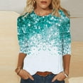 thumbnail image 4 of GA WEIHUA Clearance Deals,Womens Tops Casual 3/4 Sleeve Shirts Crew Neck Loose Casual Blouses Vintage Christmas Graphic Print Tshirts(Mint Green,Large), 4 of 5