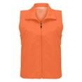 thumbnail image 2 of Bovemsi Women's Tanks & Camis Vest Lapel Sleeveless Pockets Zipper Placket Mesh Outdoor Color Fit Work Waistcoat Camisoles for Under Clothes, 2 of 5