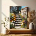 thumbnail image 6 of Secret Garden Wildflower Steps Canvas Print, Cottagecore Rustic Floral Painting, Elegant Above Bed Bedroom Decor, 6 of 8