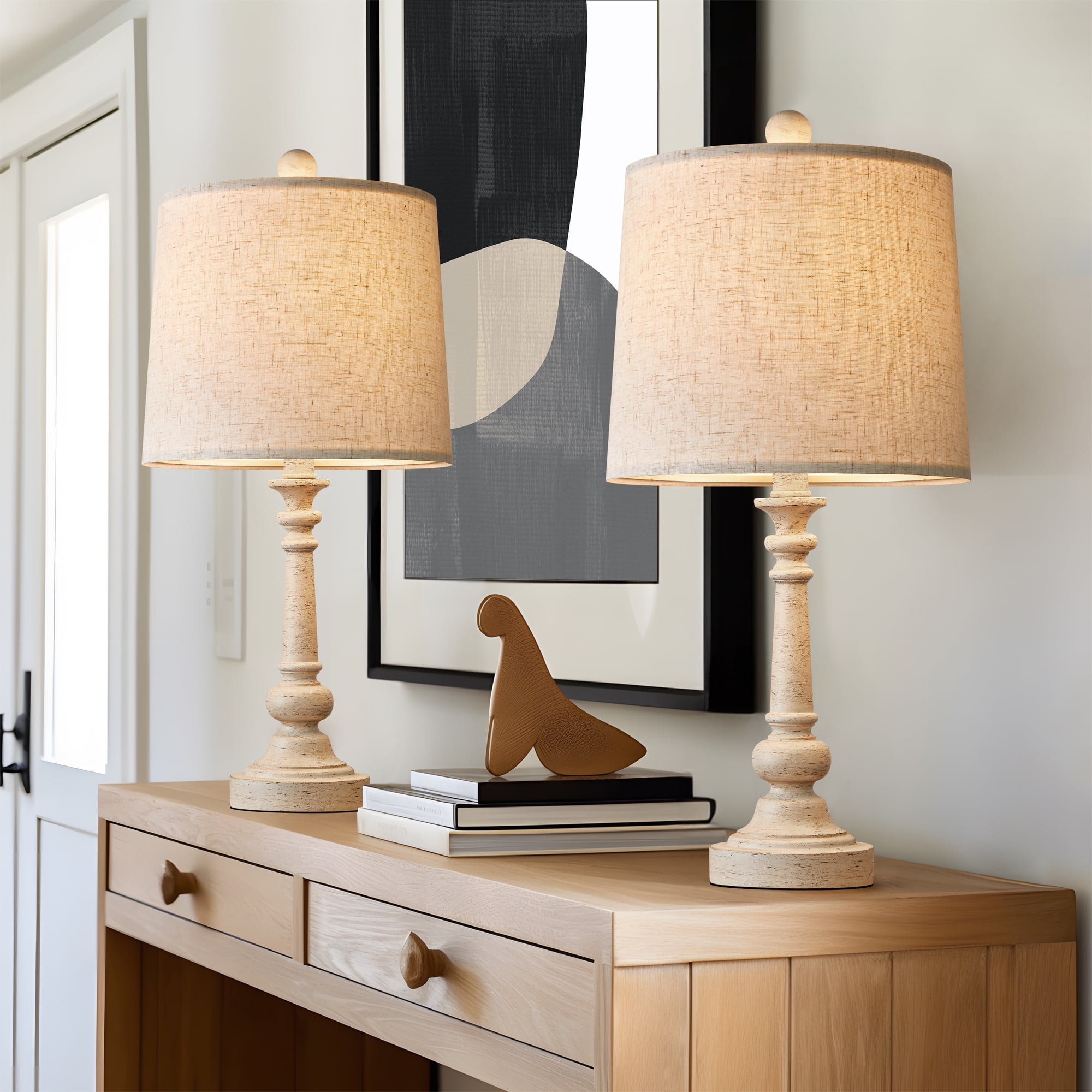 Oneach Retro Farmhouse Table Lamp Sets of 2 for Living Room Bedroom 21