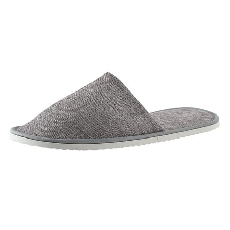 

Cathalem Men And Women Disposable Slippers Hotel Home Stay Coral Velvet Antiskid Sole Disposable Cotton Slippers B One Size