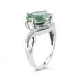 thumbnail image 2 of SZUL Women's Oval Shaped Green Amethyst and Diamond Curve Ring in 10K White Gold, 2 of 3