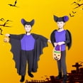thumbnail image 3 of Niños Niños y niñas Disfraz de murciélago de Halloween Traje de rendimiento Ropa de cosplay, 3 of 5