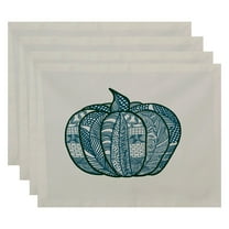 Simply Daisy 18" x 14" Pumpkin Patch Geometric Print Placemats, Set of 4