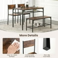 thumbnail image 5 of Giantex Space-saving Dining Table Set for 4, Industrial Rectangular Table w/ 2 Chairs, 1 Bench, Storage Racks, 5 of 10