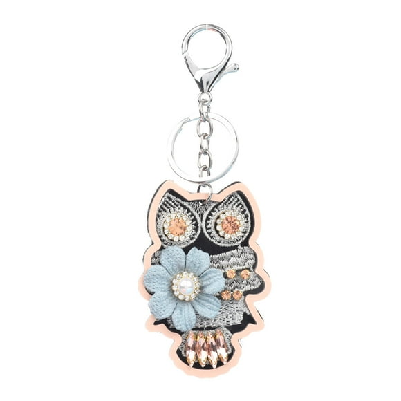 Fashionable Jewelry Accessory Paillette Owl Insect Key Ring Alloy Keychain Grey YSK044